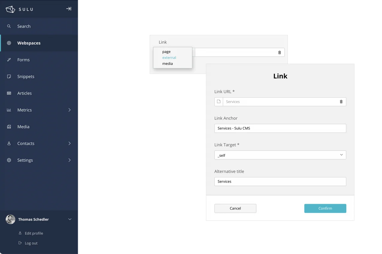 Improved UI for Admin Navigation and new “Link” Content Type